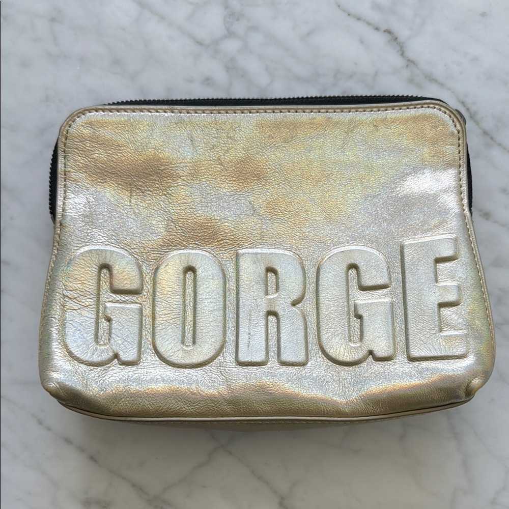 Gorge Embossed Metallic Pouch